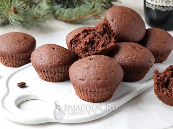 Фото блюда: Кексы с какао в силиконовых формочках