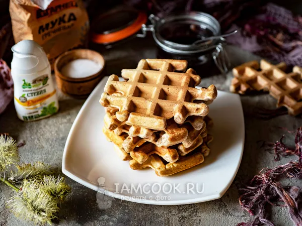 Фото блюда: Вафли из гречневой муки в вафельнице