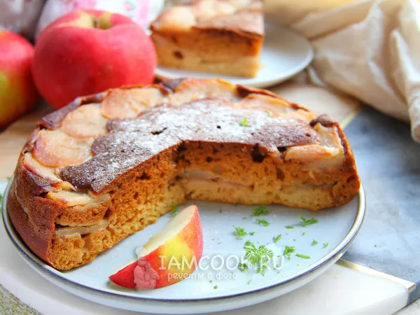Фото блюда: ПП шарлотка на кефире с яблоками
