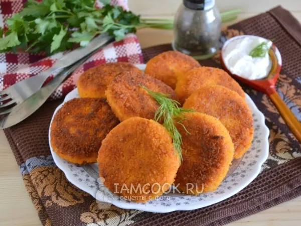 Фото блюда: Морковные котлеты с манкой