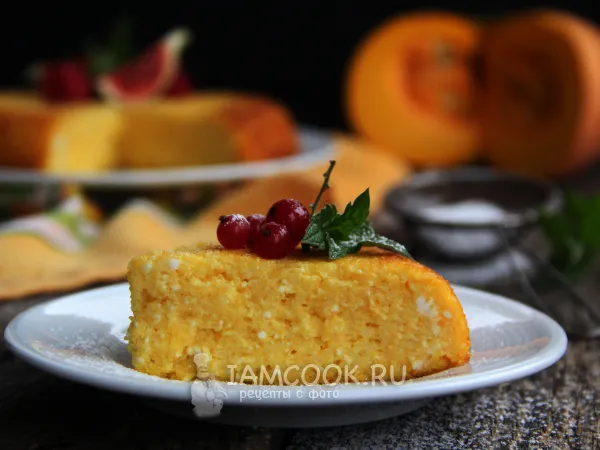 Фото блюда: Солнечная запеканка из тыквы и творога