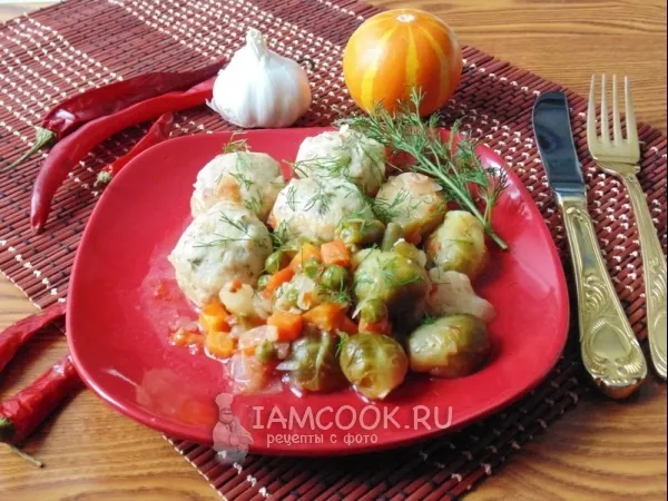 Фото блюда: Овощное рагу с тефтелями