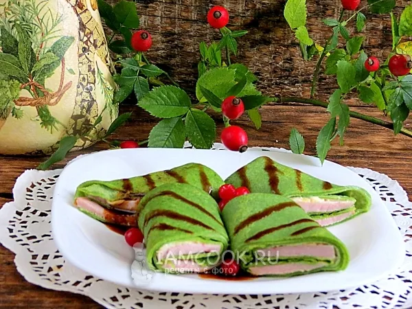 Фото блюда: Блины со шпинатом закусочные