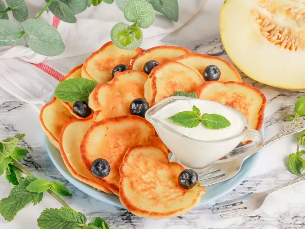 Фото блюда: Оладьи с дыней на кефире