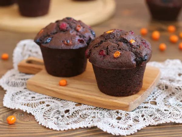 Фото блюда: Постные кексы с ягодами