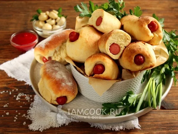 Фото блюда: Булочки с сосисками