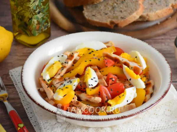 Фото блюда: Диетический салат с индейкой (ПП)