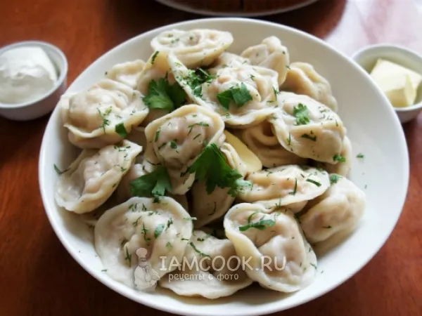 Фото блюда: Рыбные пельмени с овощами