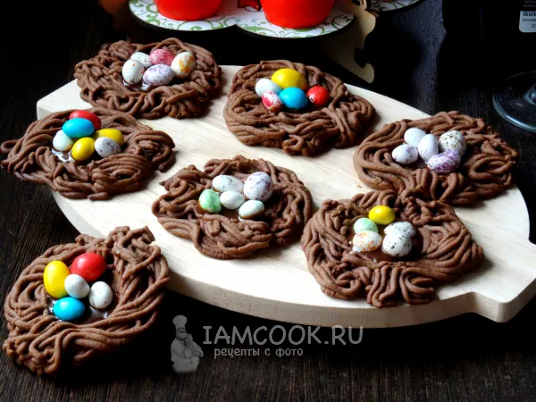 Фото блюда: Пасхальное печенье «Гнёзда»