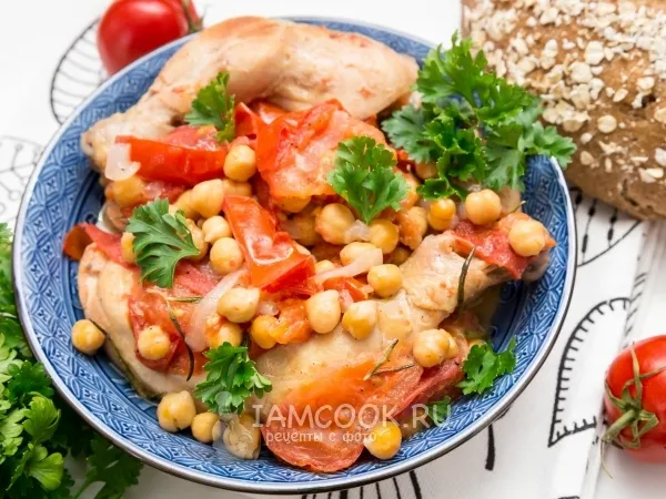 Фото блюда: Курица с нутом и помидорами