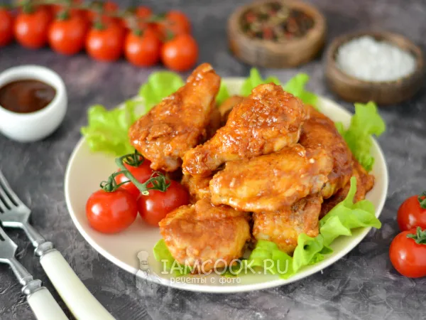 Фото блюда: Крылышки барбекю на сковороде