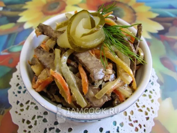 Фото блюда: Салат из говяжьей печени