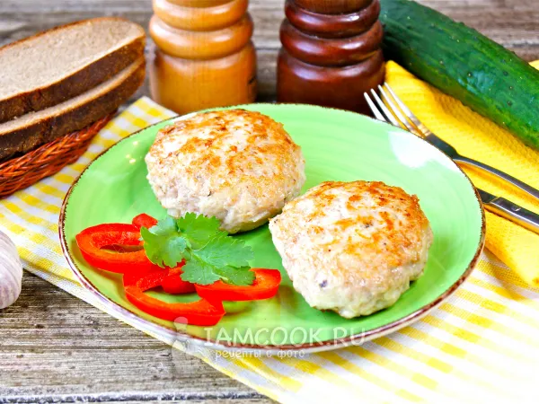 Фото блюда: Котлеты из куриного фарша с картофелем