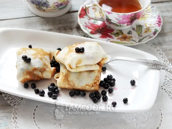Фото блюда: Блинчики с черникой