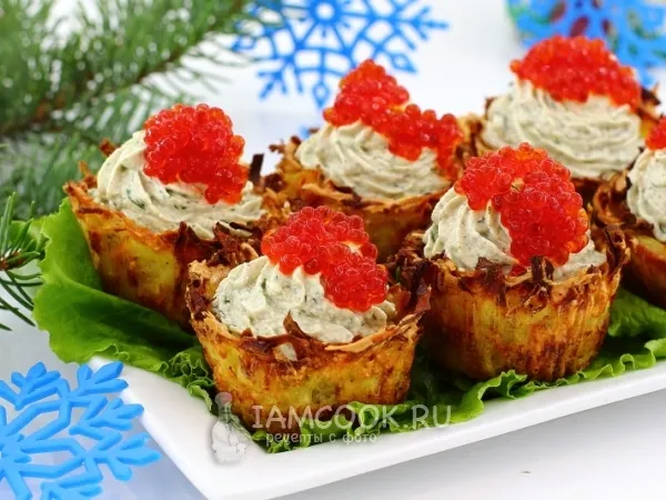 Фото блюда: Картофельные корзиночки с селедочным кремом