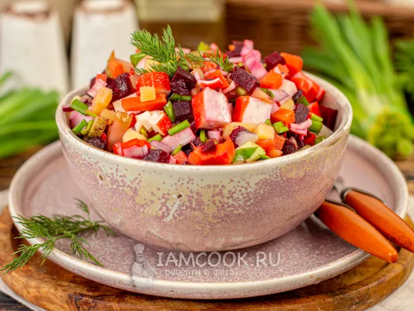 Фото блюда: Винегрет с крабовыми палочками