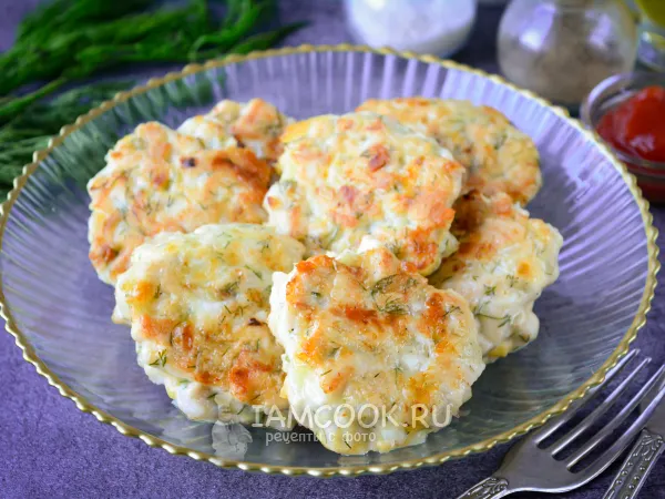 Фото блюда: Рубленые куриные котлеты с сыром и майонезом