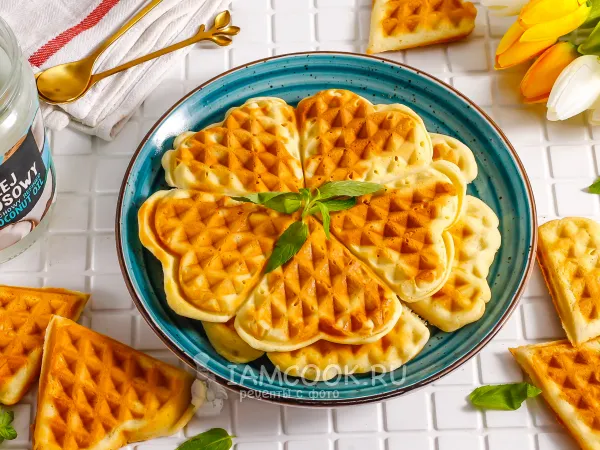 Фото блюда: Вафли на кокосовом молоке в вафельнице