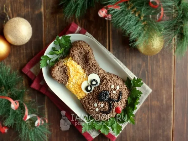 Фото блюда: Новогодняя закуска «Собачка»