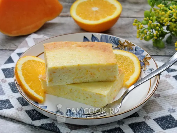 Фото блюда: Творожная запеканка с тыквой и апельсином