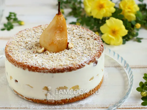 Фото блюда: Торт с рикоттой и грушей