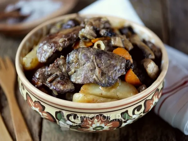 Фото блюда: Жареная картошка с печенью