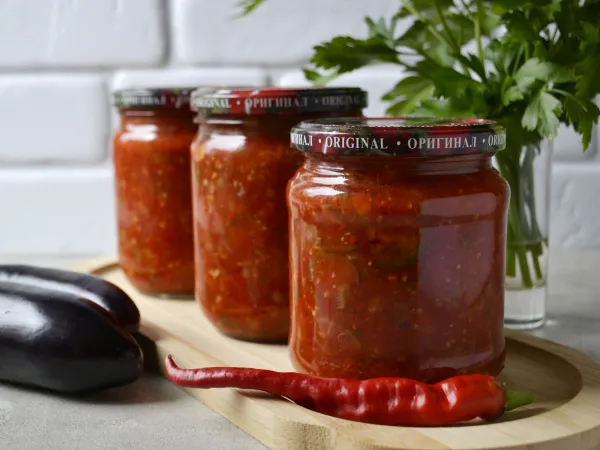 Фото блюда: Салат «Кобра» из баклажанов на зиму