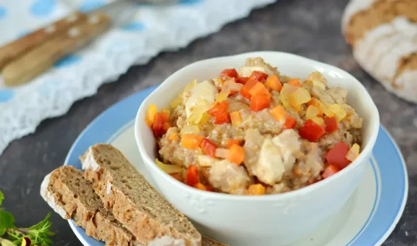 Фото блюда: Ячневая каша с курицей