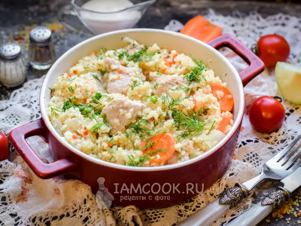 Фото блюда: Свинина с булгуром в духовке