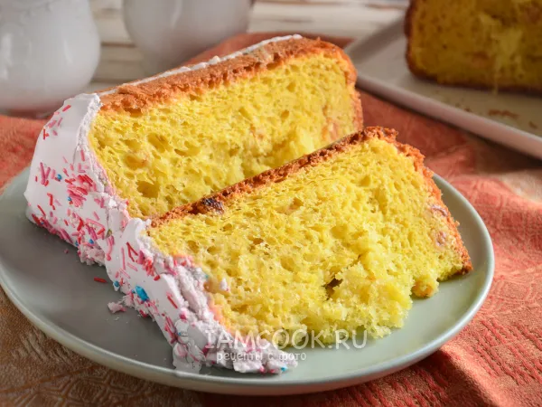 Фото блюда: Кулич с апельсином и куркумой в хлебопечке