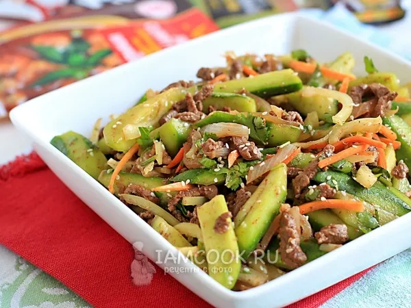 Фото блюда: Огурцы с говядиной по-корейски