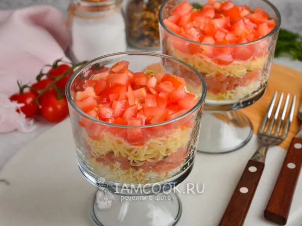 Фото блюда: Салат «Нежность» с семгой