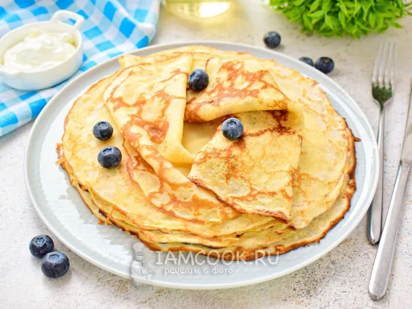 Фото блюда: Блины на сливках и кипятке