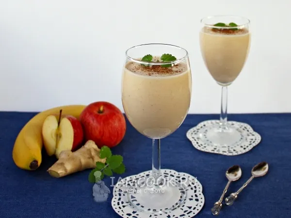 Фото блюда: Яблочно-банановый смузи с имбирем