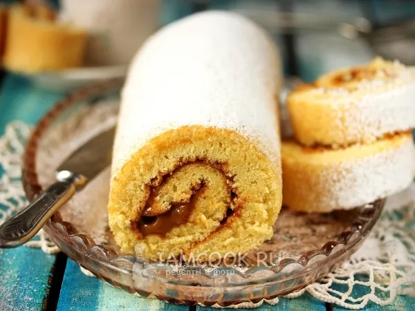 Фото блюда: Рулет со сгущёнкой