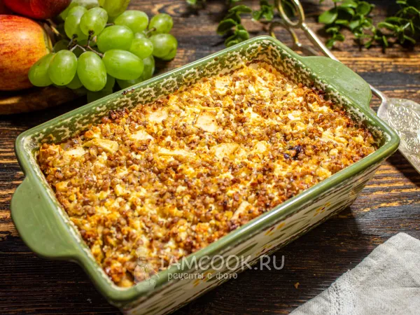 Фото блюда: Творожная запеканка с гречкой