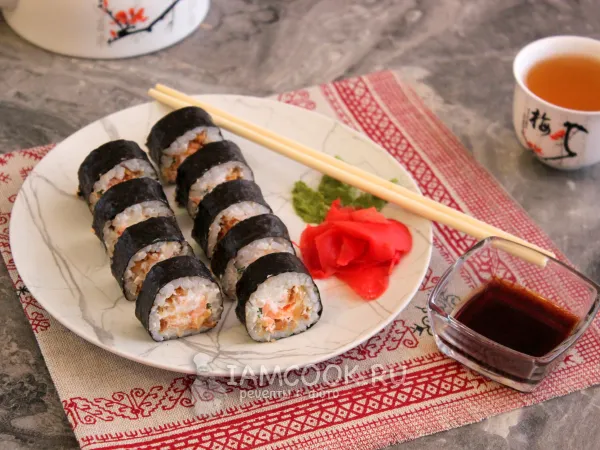 Фото блюда: Роллы с жареным лососем