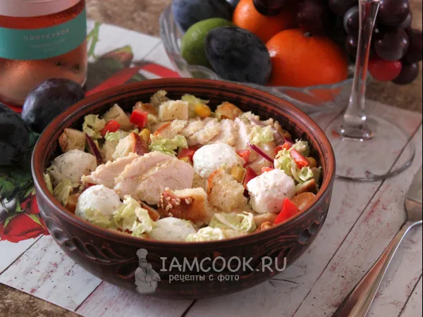 Фото блюда: Салат «Ревнивец» с сырными шариками