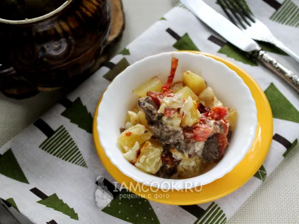 Фото блюда: Мясо по-французски в горшочках