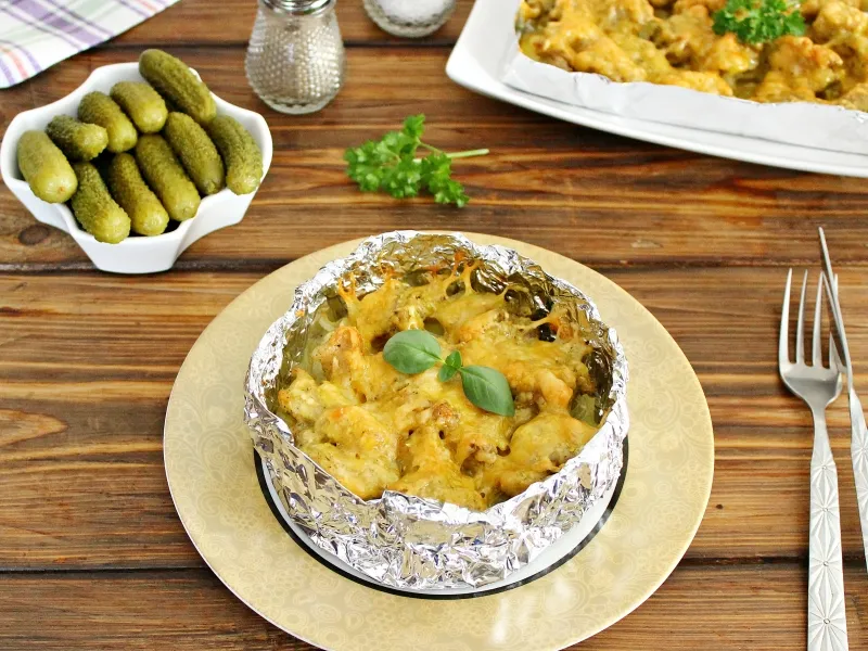 Фото блюда: Картошка с мясом в фольге