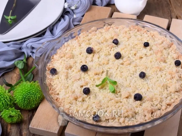 Фото блюда: Постный пирог с черникой