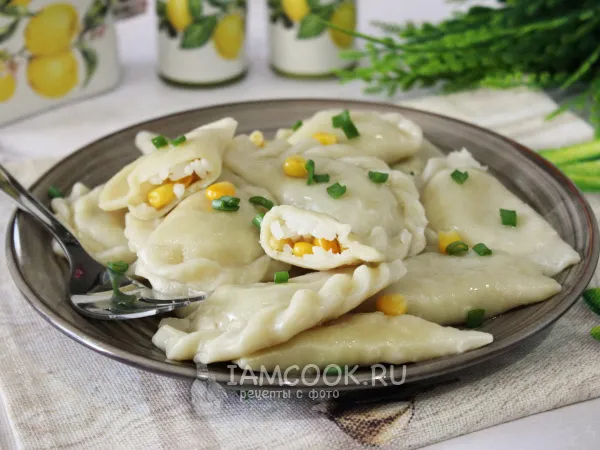 Фото блюда: Вареники с кукурузой и рисом