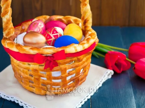 Фото блюда: Пасхальная корзинка из теста