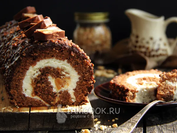 Фото блюда: Рулет «Сникерс»