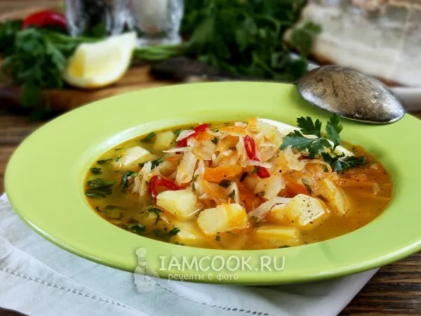 Фото блюда: Постные щи из свежей капусты