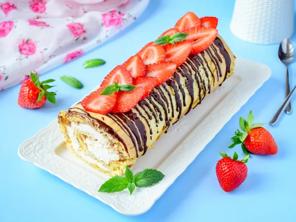 Фото блюда: Бисквитный рулет с маскарпоне