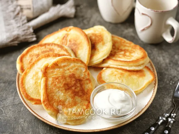 Фото блюда: Пышные оладьи на сметане с разрыхлителем