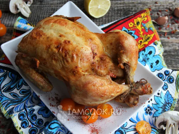 Фото блюда: Сочная курица, запеченная в духовке целиком