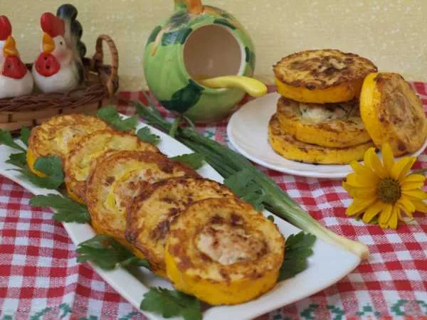 Фото блюда: Кольца из кабачков с куриным фаршем