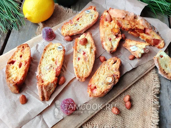 Фото блюда: Печенье бискотти с мармеладом (вишнёвым)